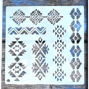   Indián mintás 15x15-cm-es rétegző festő sablon DIY  stencil