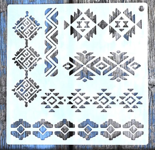 Indián mintás 15x15-cm-es festő sablon DIY  stencil