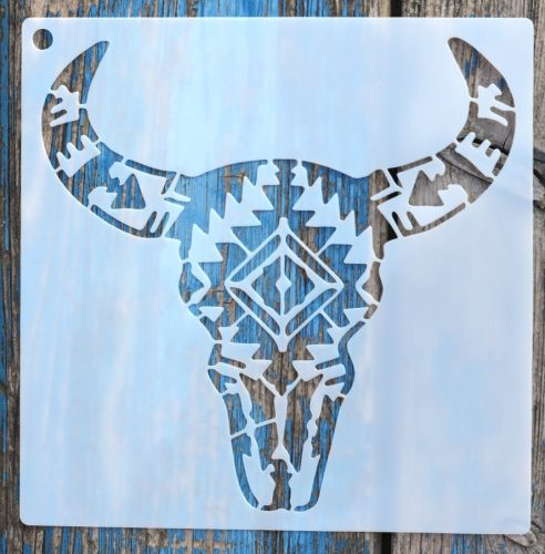 Indián mintás 15x15-cm-es  festő sablon műanyag DIY stencil