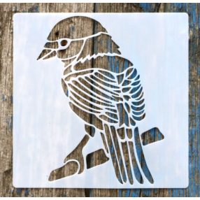 madár mintás 15x15-cm- es festő sablon DIY stencil