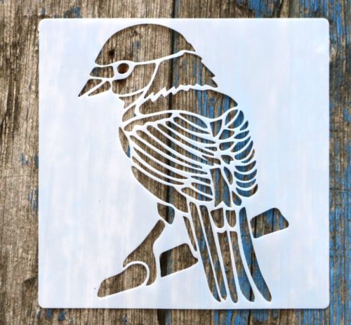 madár, veréb 15x15-cm- es rétegző festő sablon 