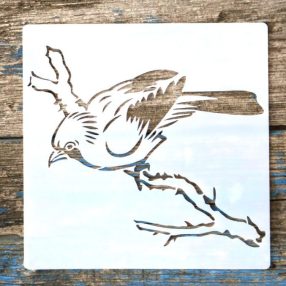   madár és ág 15x15-cm-es festő stencil műanyag DIY  sablon  