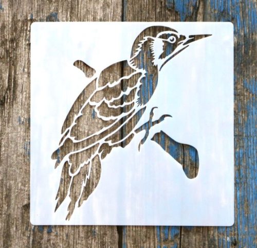 madár, 15x15-cm- es rétegző festő sablon 