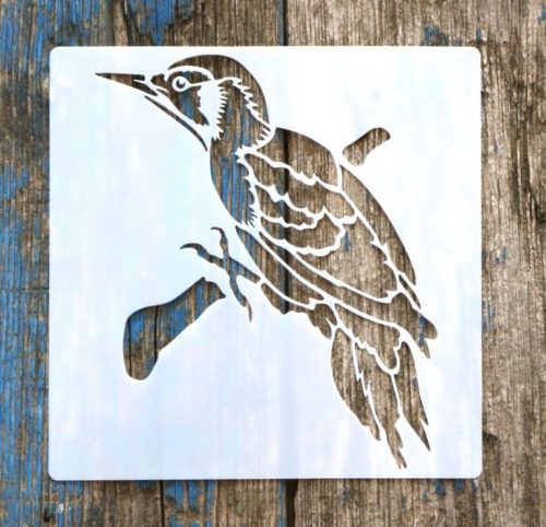 madár, 15x15-cm- es festő sablon DIY stencil 