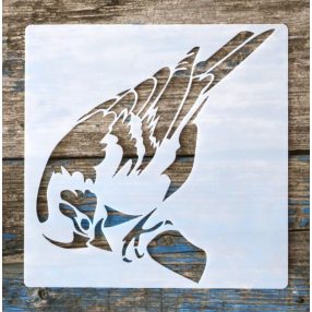 madár,  15x15-cm- es  rétegző festő sablon stencil 