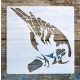 madár, veréb 15x15-cm- es rétegző festő sablon stencil 