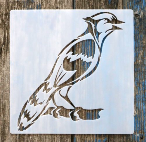 madár 15x15-cm- es rétegző festő sablon 