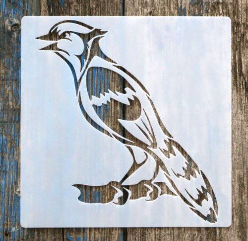 madár 15x15-cm- es festő sablon DIY műanyag stencil 
