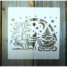   Karácsonyi mintàs 15x15-cm rétegző festő sablon műanyag DIY  stencil