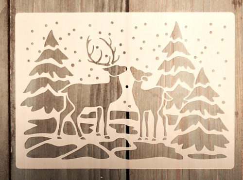 Karácsonyi  13x18 cm- es rétegző festő sablon DIY stencil