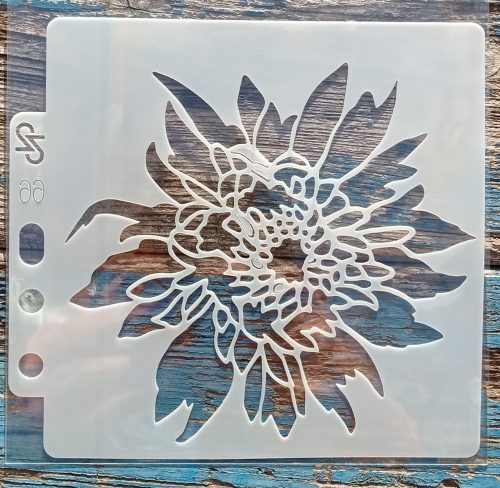 Virágos 3,  14x13cm- es rétegző festő sablon 