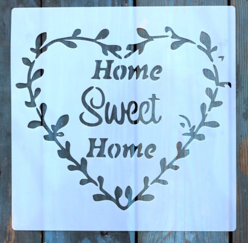 Home Sweet Home 23x23cm-es rétegző festő sablon DIY stencil