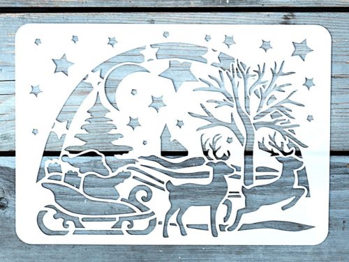Karácsonyi  13x18 cm- es rétegző festő sablon DIY stencil