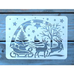   15x21 cm- es karácsonyi, téli mintás rétegző festő sablon stencil 
