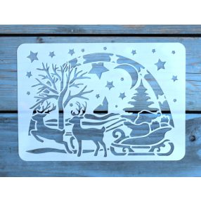   15x21 cm- es karácsonyi, téli mintás rétegző festő sablon stencil 