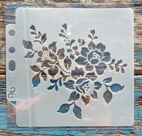 Virágos 4,   14x13cm- es rétegző festő sablon 