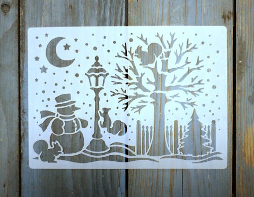 Karácsonyi  13x18 cm- es festő sablon DIY   stencil