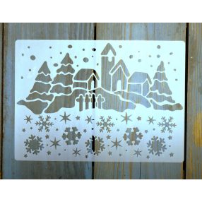   Karácsonyi  13x18 cm- es rétegző festő sablon DIY   stencil