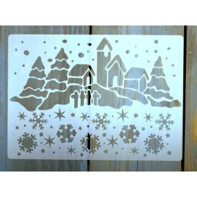 Karácsonyi  13x18 cm- es festő sablon DIY   stencil