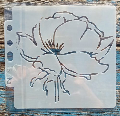Virágos 6,   14x13cm- es rétegző festő sablon 