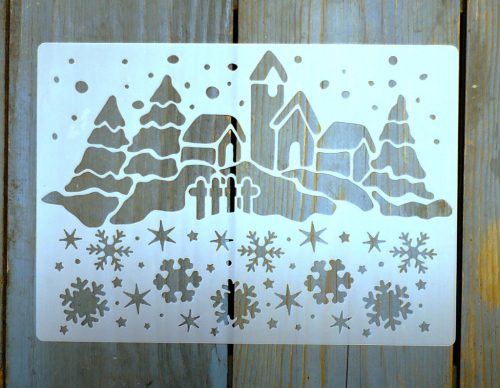 Karácsonyi  13x18 cm- es rétegző festő sablon DIY   stencil