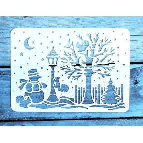   Karácsonyi  13x18 cm- es rétegző festő sablon DIY stencil
