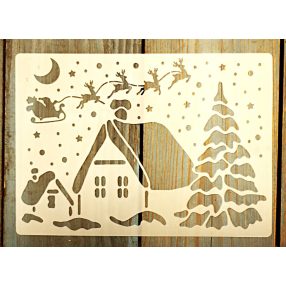   Karácsonyi  13x18 cm- es rétegző festő sablon DIY stencil