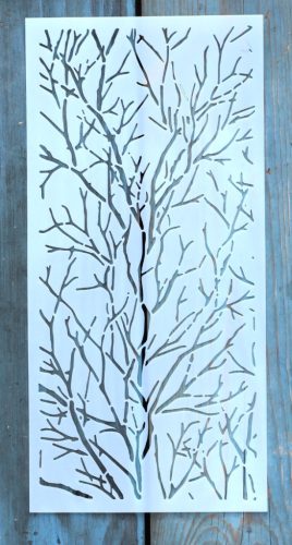 Faág, bokor struktúra 12x25 cm- es rétegző festő sablon DIY stencil