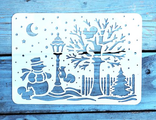 Karácsonyi  13x18 cm- es rétegző festő sablon DIY stencil