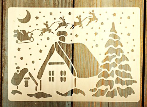 Karácsonyi  13x18 cm- es rétegző festő sablon DIY stencil
