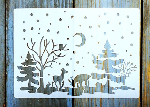 Karácsonyi  13x18 cm- es rétegző festő sablon DIY   stencil