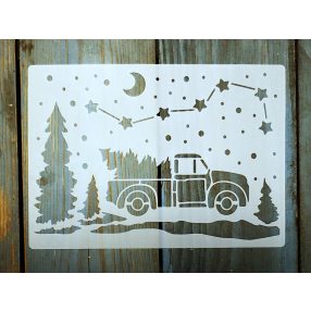   Karácsonyi  13x18 cm- es rétegző festő sablon DIY stencil