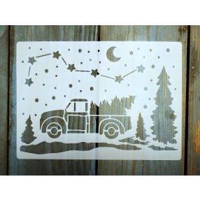 Karácsonyi  13x18 cm- es festő sablon DIY stencil