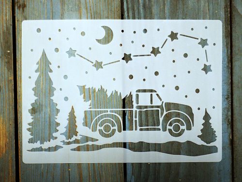 Karácsonyi  13x18 cm- es rétegző festő sablon DIY stencil