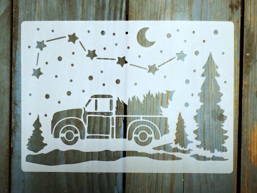 Karácsonyi  13x18 cm- es festő sablon DIY stencil