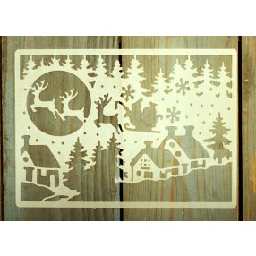   Karácsonyi  13x18 cm- es rétegző festő sablon DIY stencil