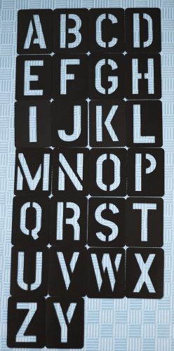 42 darabos  ABC műanyag betű- és szám sablon 10x8 cm-es DIY stencil 7,5 cm betűk készítéséhez 