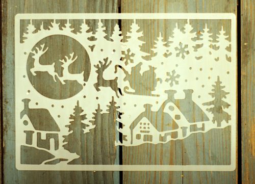 Karácsonyi  13x18 cm- es rétegző festő sablon DIY stencil