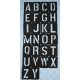 42 darabos  ABC műanyag betű- és szám sablon 10x8 cm-es DIY stencil 7,5 cm betűk készítéséhez 