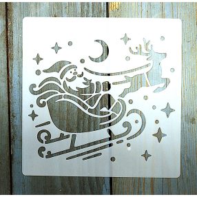   Karácsonyi mintàs 15x15-cm rétegző festő sablon műanyag DIY  stencil