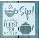 Tea mintàs 15x15-cm festő sablon műanyag DIY  stencil