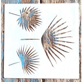   15x15cm-es 3 pálmalevél  rétegző festő műanyag sablon  stencil