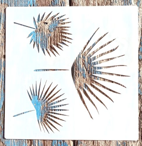 15x15cm-es 3 pálmalevél  rétegző festő műanyag sablon  stencil