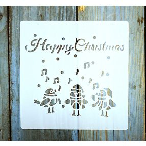   Karácsonyi mintàs 15x15-cm rétegző festő sablon műanyag DIY  stencil
