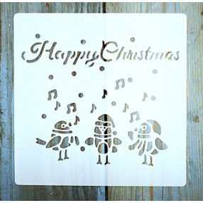   Karácsonyi mintàs 15x15-cm festő sablon műanyag DIY  stencil