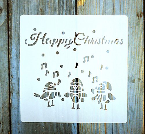 Karácsonyi mintàs 15x15-cm rétegző festő sablon műanyag DIY  stencil
