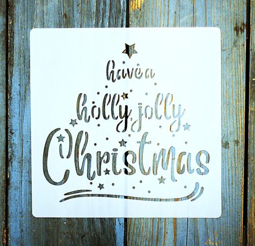 Karácsonyi mintàs 15x15-cm festő sablon műanyag DIY  stencil