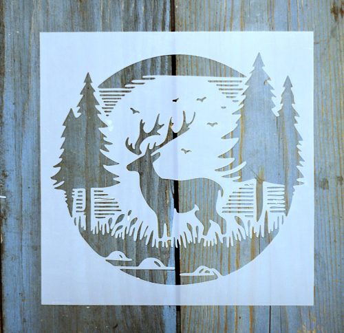 Karácsonyi mintàs 15x15-cm rétegző festő sablon műanyag DIY  stencil