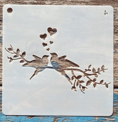 Szerelmes galambok 4 ,15x15cm es sablon 