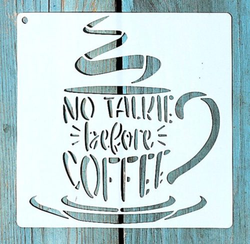 cafe mintás 15x15cm es sablon stencil
